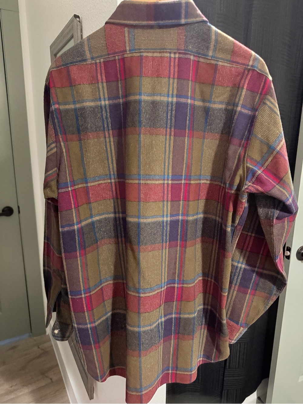 Vintage 1980s Pendleton Pure Virgin Wool Plaid Shirt Men’s L Made USA - Picture 4 of 4